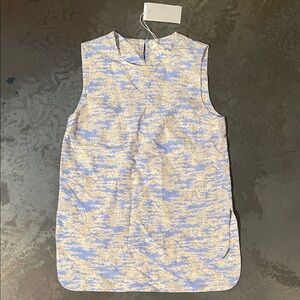 COS Blue and Cream Patterned Tank Top